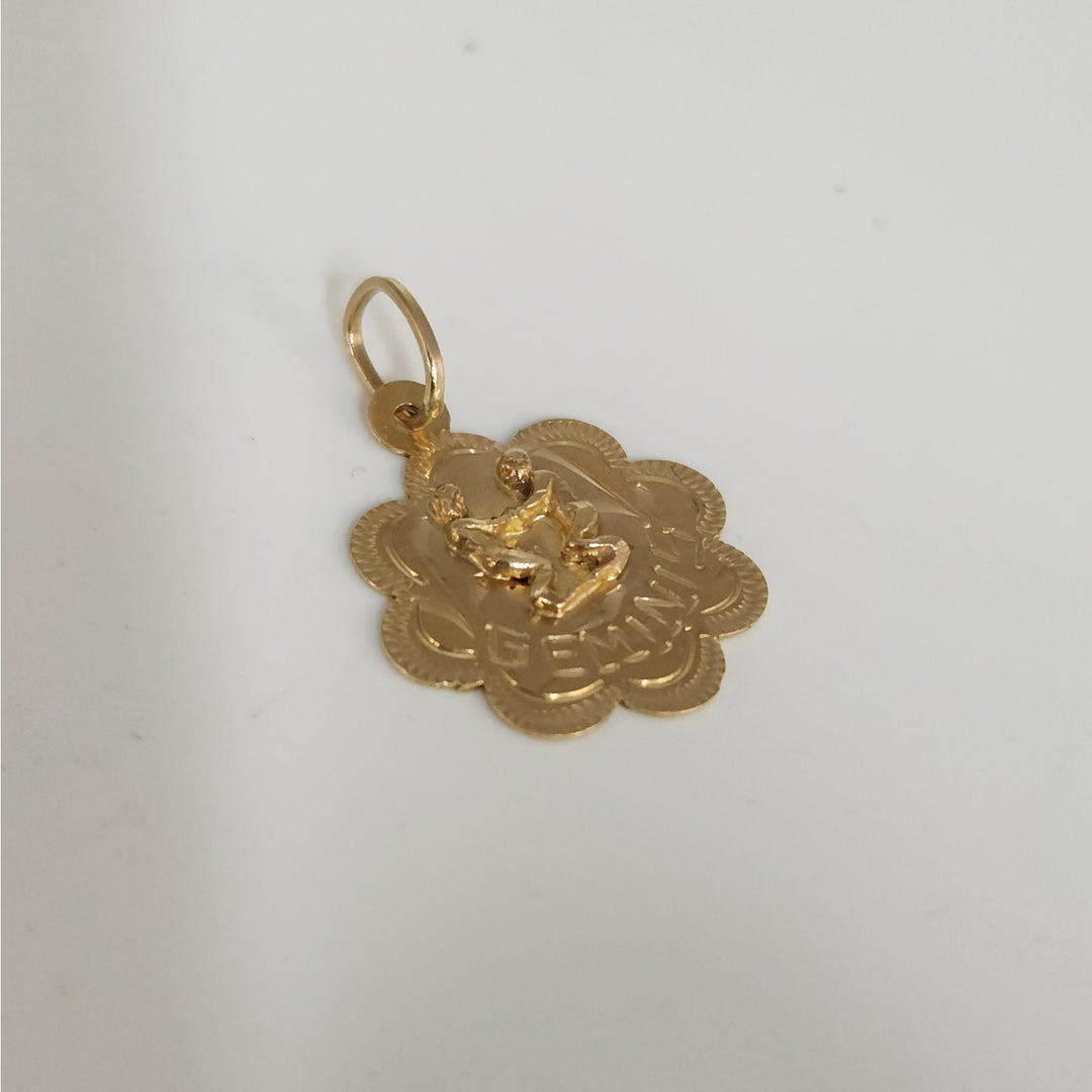 Vintage 14k Yellow Gold Gemini Zodiac Pendant 1.8g