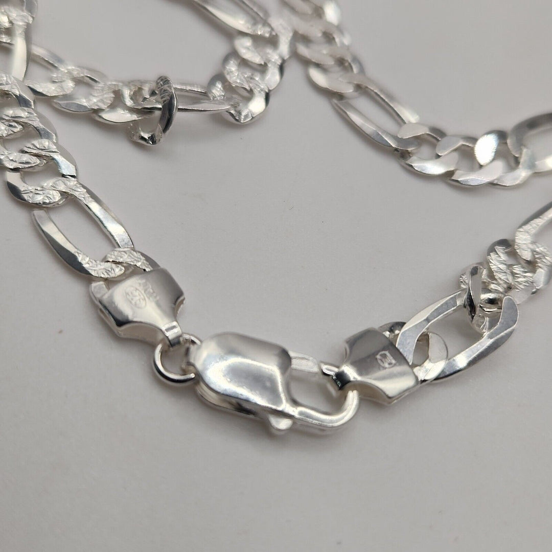 925 Sterling Silver Figaro's Chain Necklace 20"A