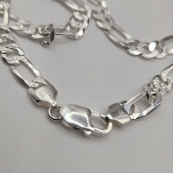 925 Sterling Silver Figaro's Chain Necklace 20"A