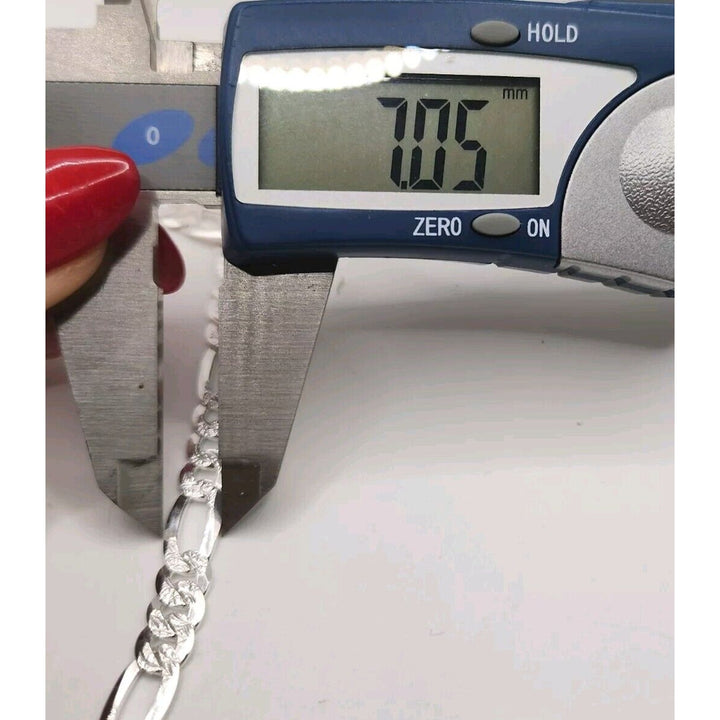 925 sterling silver figaro chain necklace 24" B