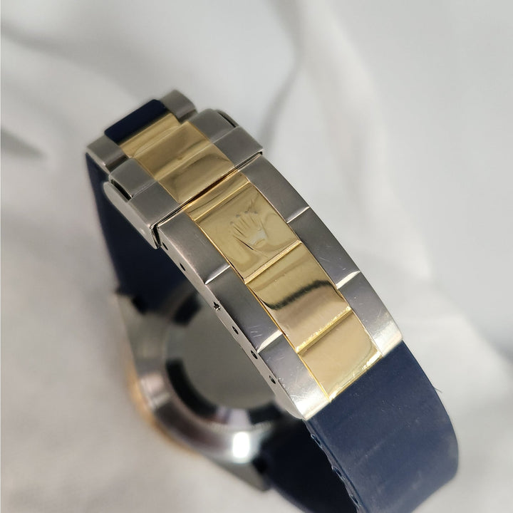 Rolex Submariner 16803 Two Tone 18k Gold Blue Dial Automatic Men's Watch