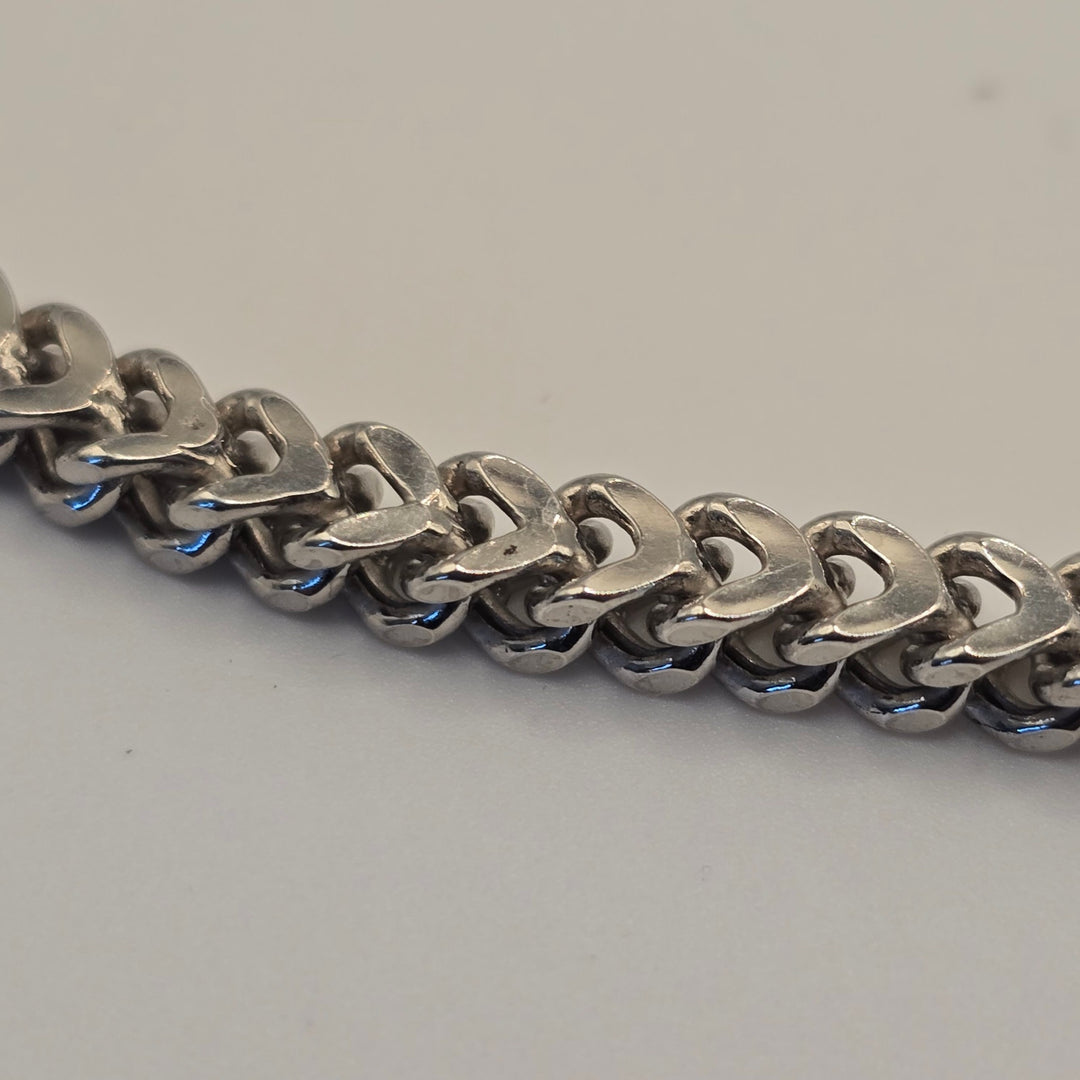 925 Sterling Silver Flat Curb Chain Necklace 18in 20.9g Italy Solid Shine