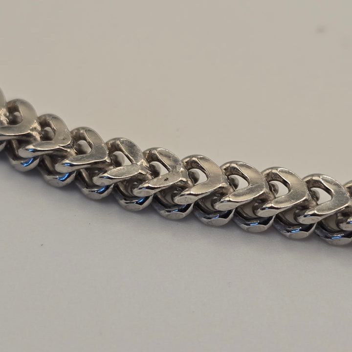 925 Sterling Silver Flat Curb Chain Necklace 18in 20.9g Italy Solid Shine