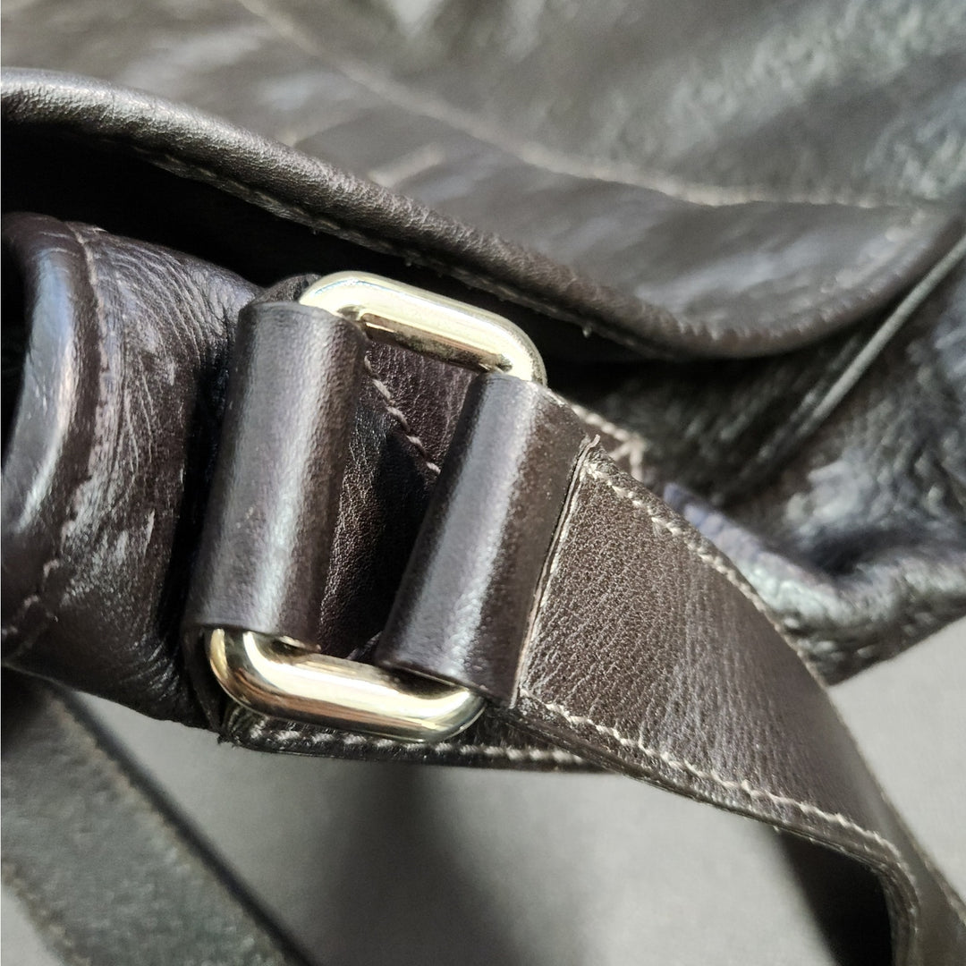 Gucci Brown Guccissima Leather Messenger Bag/Crossbody bag Embossed GG Monogram