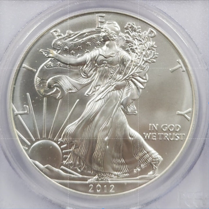2012-S American Silver Eagle First Strike San Francisco John Mercanti PCGS MS70
