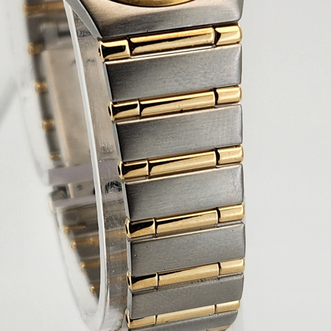 Omega Constellation 18k Gold & Stainless Steel Diamond Dial Women's Watch 22mm