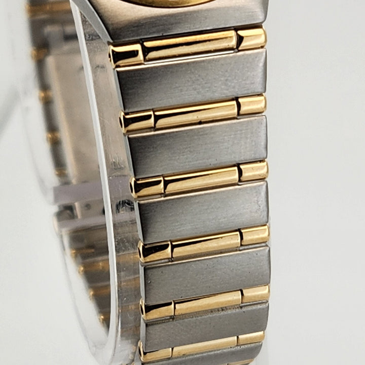 Omega Constellation 18k Gold & Stainless Steel Diamond Dial Women's Watch 22mm
