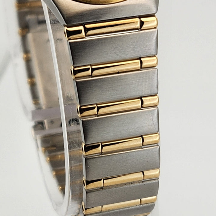 Omega Constellation 18k Gold & Stainless Steel Diamond Dial Women's Watch 22mm