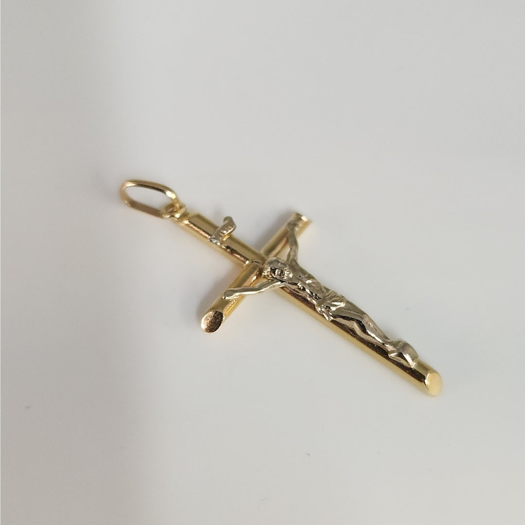 14k Yellow Gold Crucifix Cross Religious Jesus Pendant