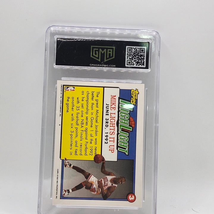 1992 Topps Michael Jordan Highlight #3 Chicago Bulls GMA 8.5 NM-MT+ Card