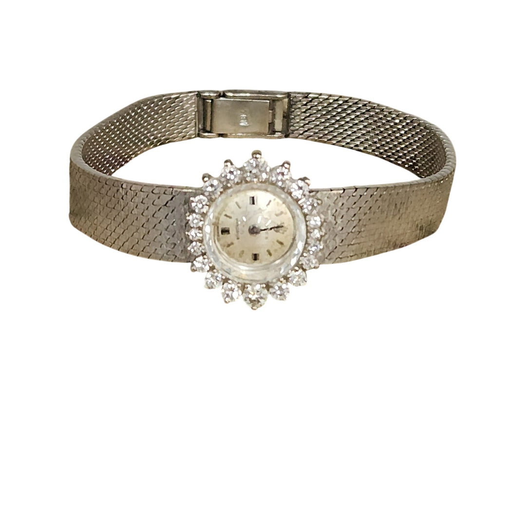 18k White Gold Rolex Precision Diamond Halo SS Aftermarket Bracelet Not Working
