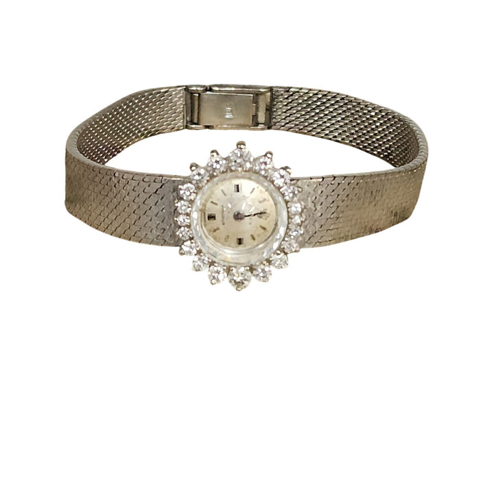 18k White Gold Rolex Precision Diamond Halo SS Aftermarket Bracelet Not Working