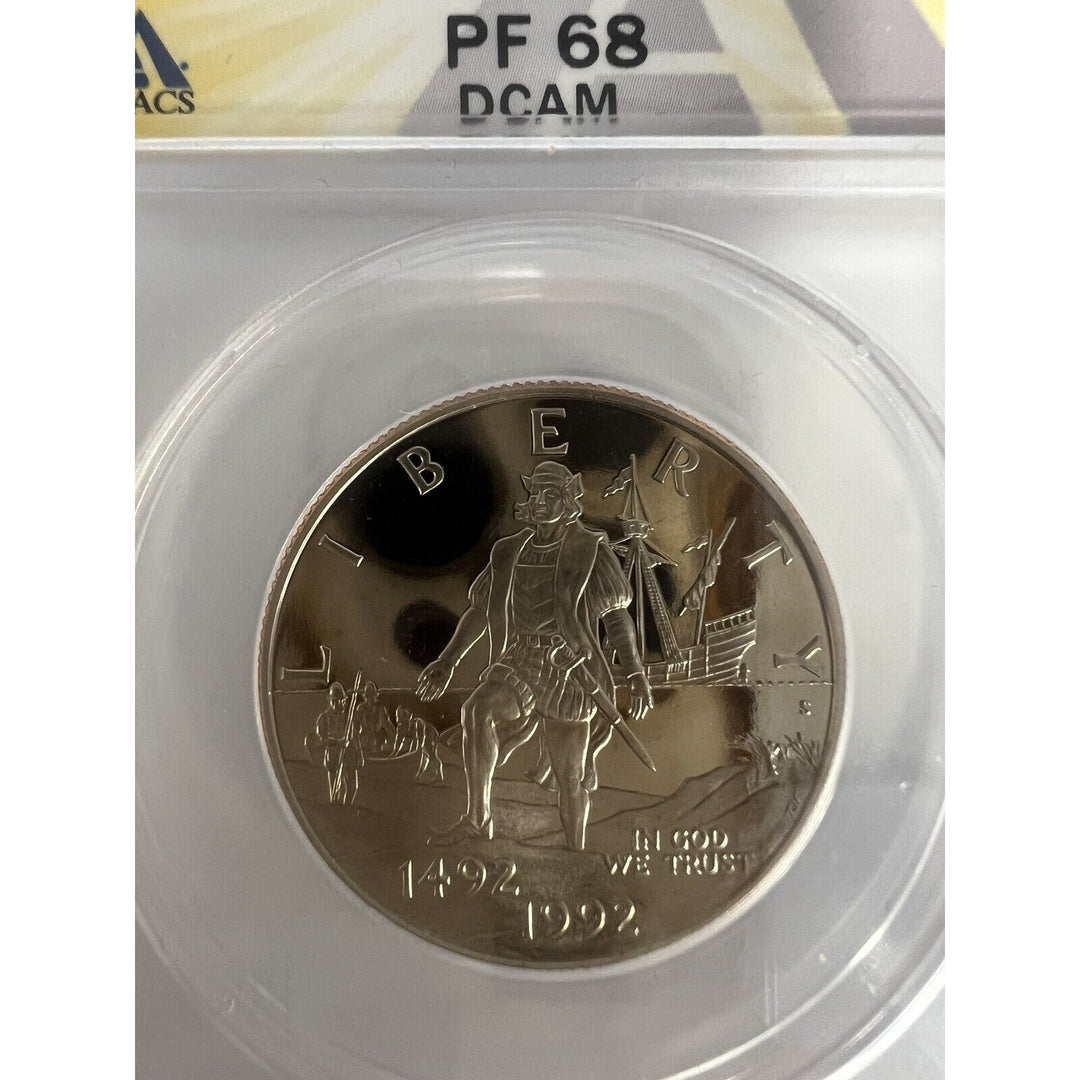 1992-S 50C Proof Columbus PF 68 DCAM