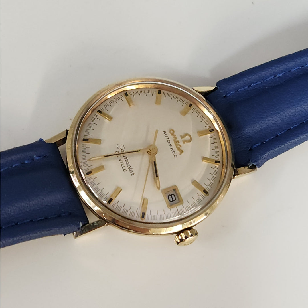 Vintage Omega Seamaster De Ville Automatic Solid 14K Gold Watch
