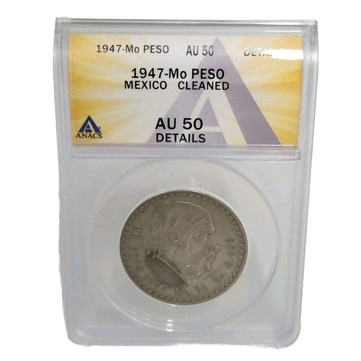 1947 Mo MEXICO Independence War HERO Jose Maria Morelos SILVER Peso Coin