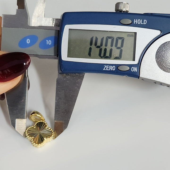 Elegant Sterling Silver Gold Finish Clover Charm