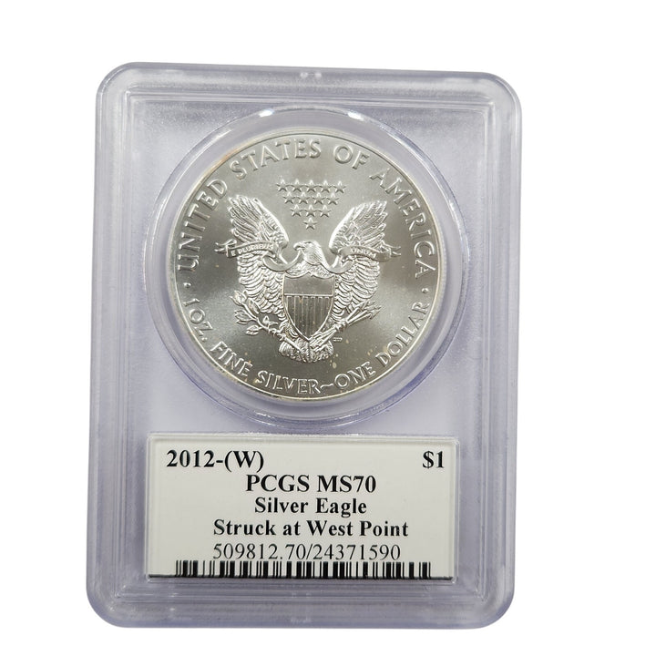 2012-W Proof Silver Eagle PCGS PR70 John Mercanti Singed
