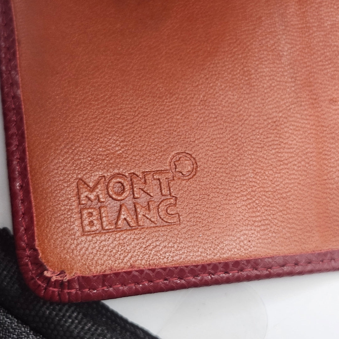 Montblanc Burgundy Snakeskin Print Leather 6-Ring Key Holder Case Box & Papers