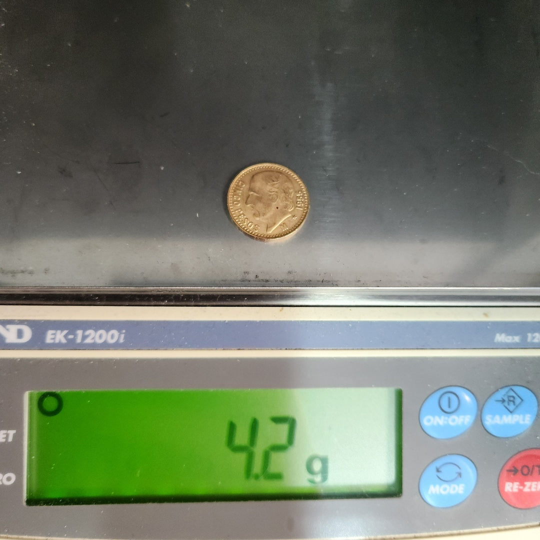 1955 Mexico 22k Gold Cinco Pesos Gold Coin 4.2 Gram