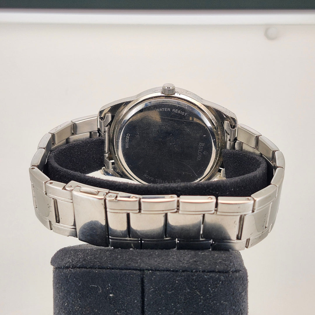 Caravelle by Bulova Men's Silver Tone Black Dial Quartz Watch