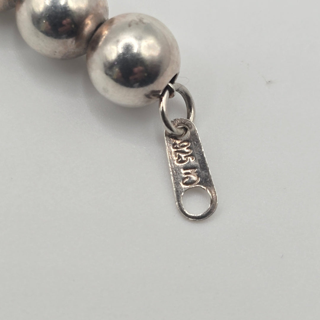Handmade 925 Sterling Silver Beaded Bracelet 8.5" 13.6g