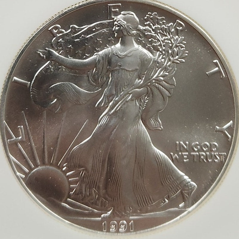 1991 American Silver Eagle NGC MS69 1 oz .999 Silver