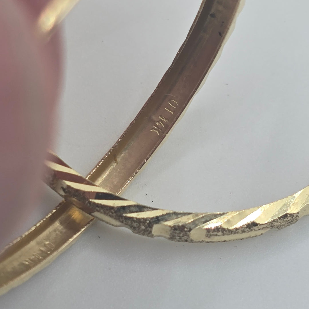 14K Yellow Gold Diamond-Cut Hoop Earrings 2.2g Approx. 1.25"