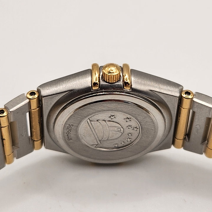 Omega Constellation 18k Gold & Stainless Steel Diamond Dial Women's Watch 22mm