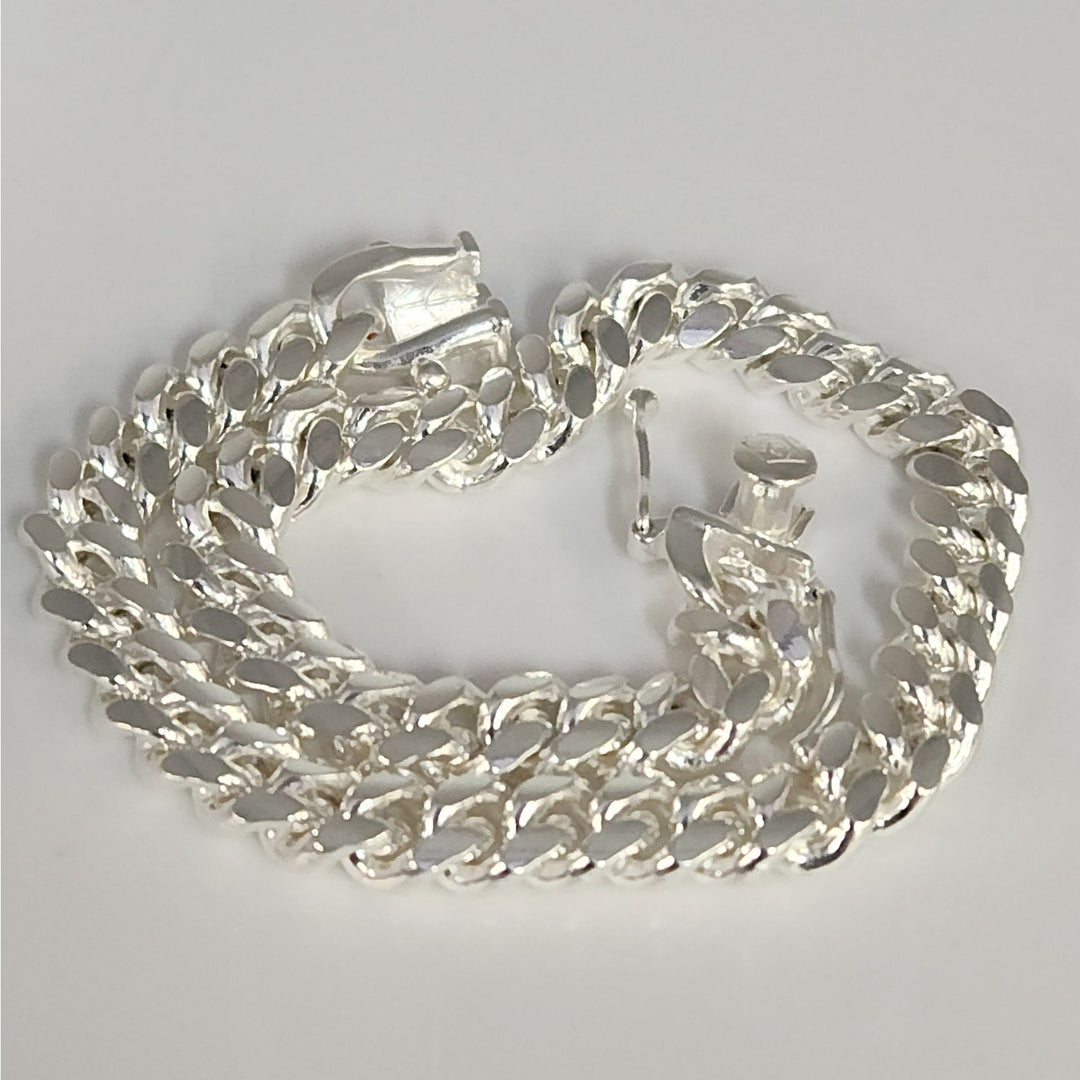 925 Sterling Silver 8" Solid Miami Cuban Link Bracelet Heavy Ball Design With Box Clasp