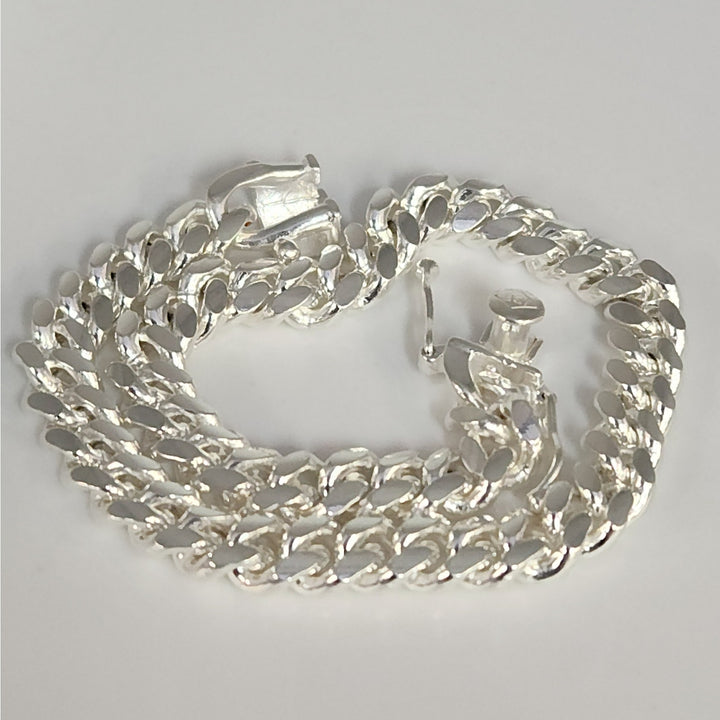 925 Sterling Silver 8" Solid Miami Cuban Link Bracelet Heavy Ball Design With Box Clasp