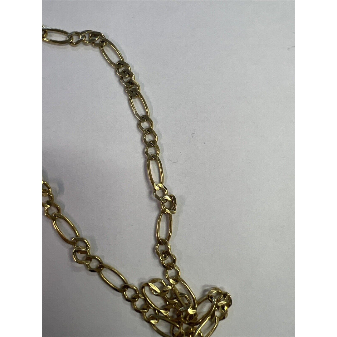 14k Gold Heavy Figaro Chain Necklace, 22in , 19.6g
