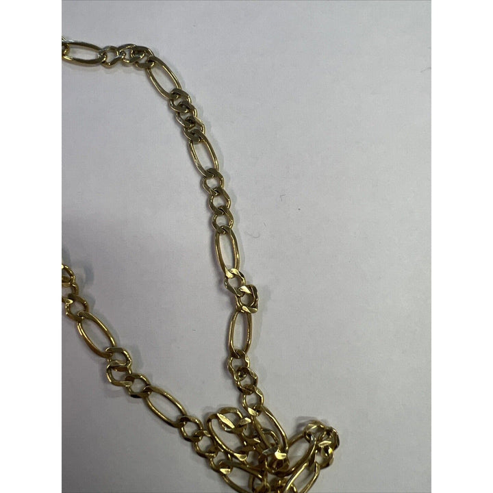 14k Gold Heavy Figaro Chain Necklace, 22in , 19.6g