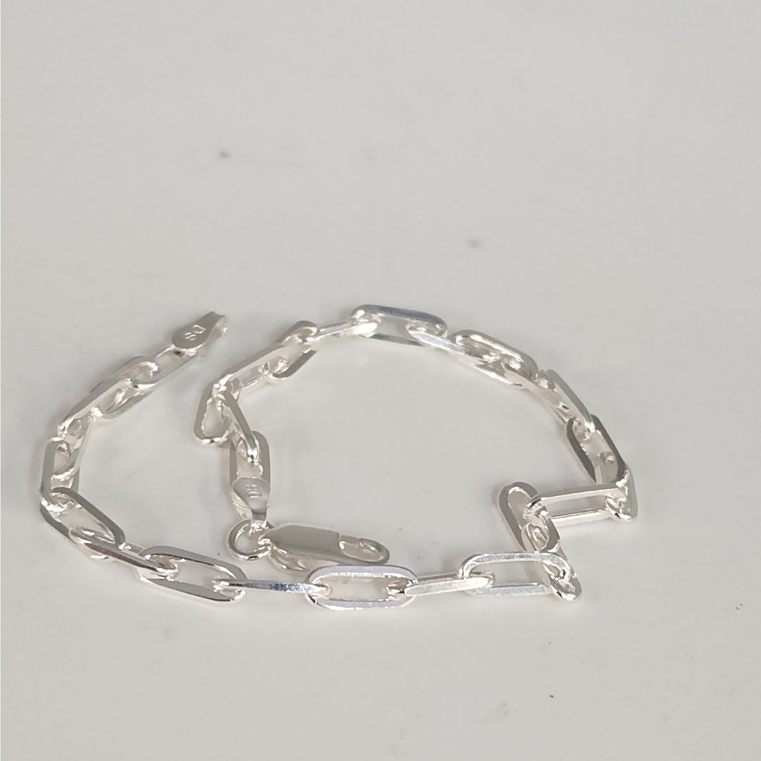 925 sterling silver Paperclip link bracelet 8"