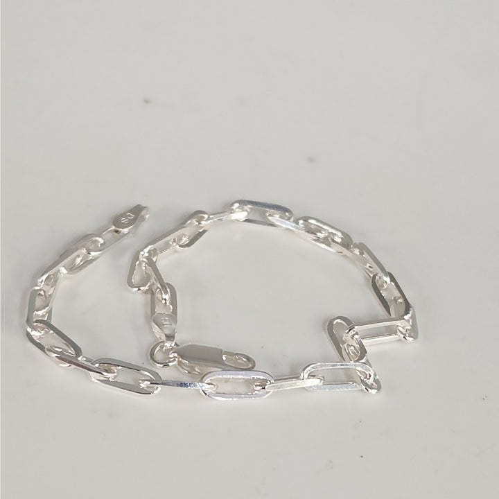 925 sterling silver Paperclip link bracelet 8"