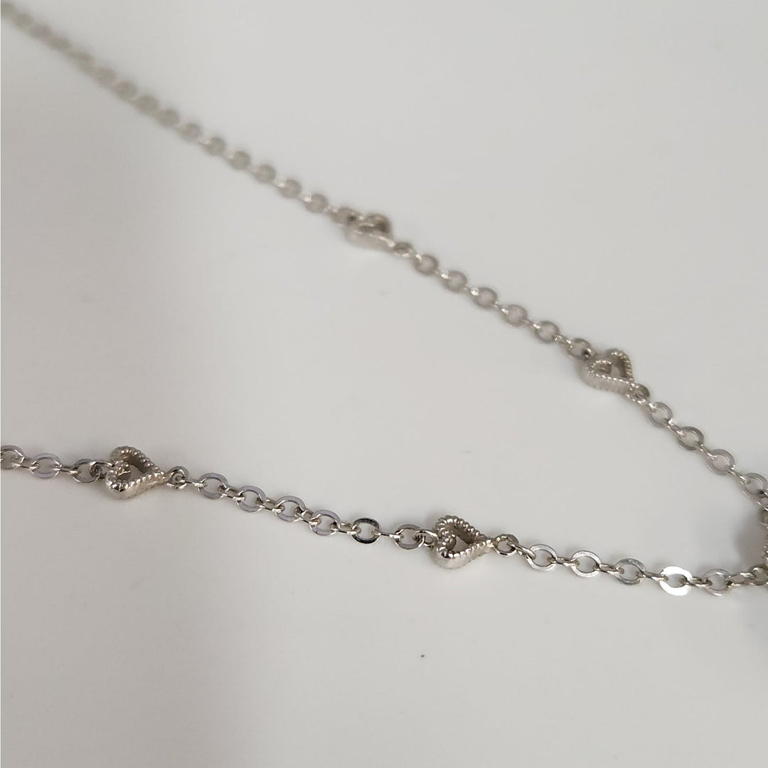 925 Sterling Silver Vintage Filigree Open Heart Pendant Necklace 18"