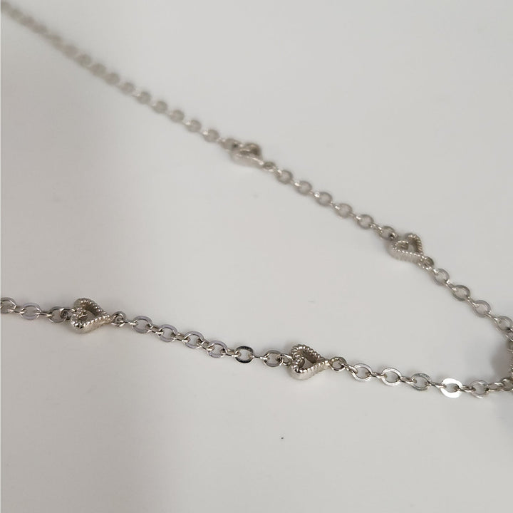 925 Sterling Silver Vintage Filigree Open Heart Pendant Necklace 18"