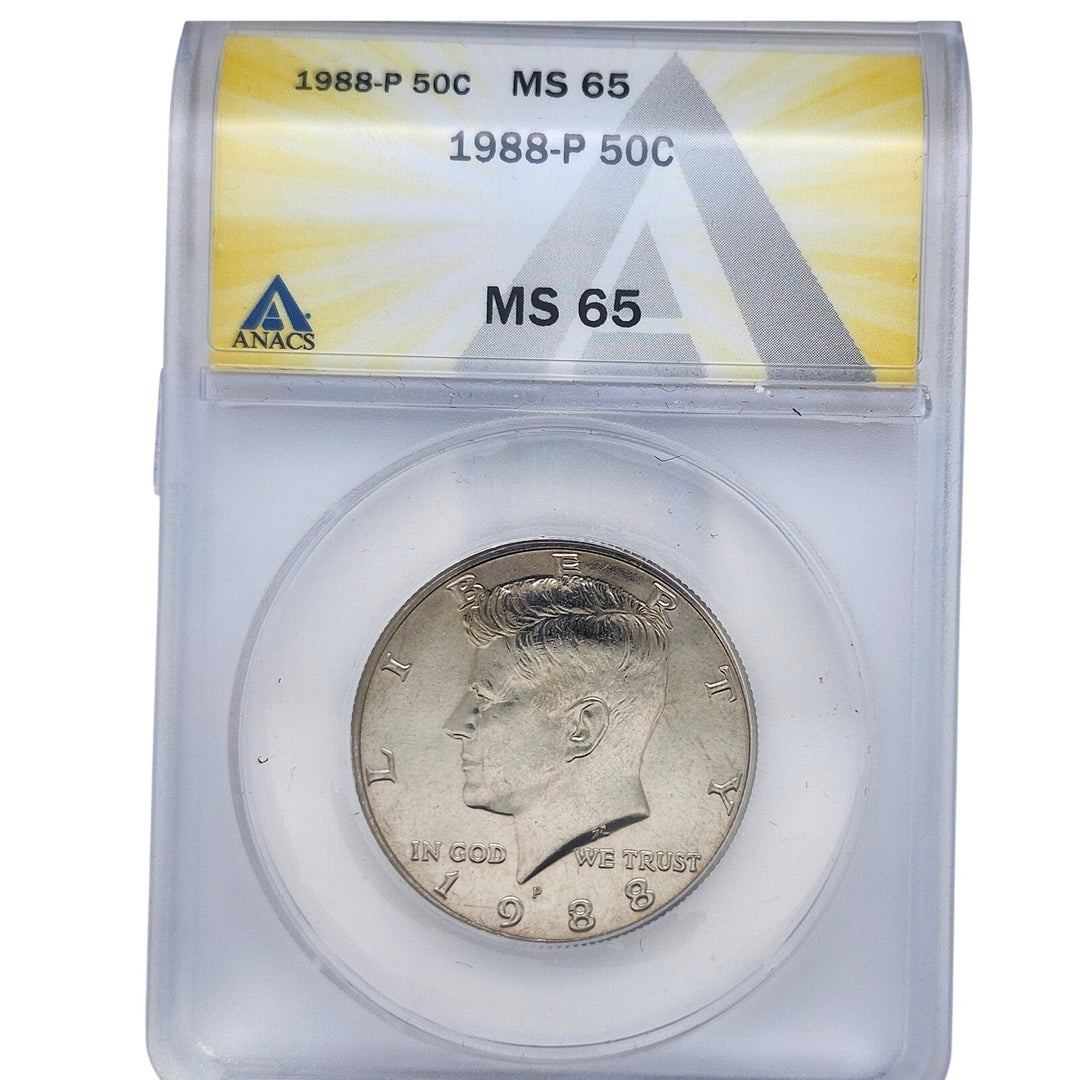 1988P Kennedy Half Dollar 50C ANACS MS 65 Mint State Philadelphia US