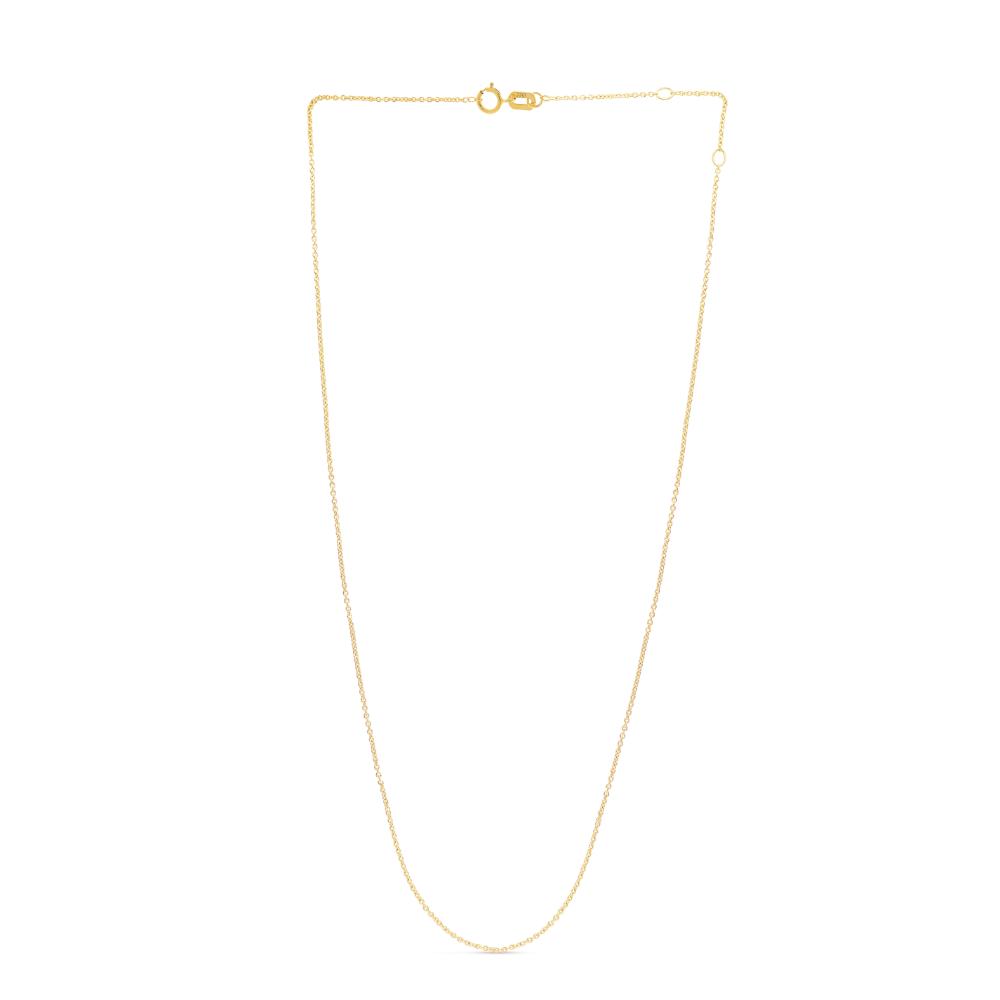 14K Gold 0.97mm Double Extendable Cable Chain