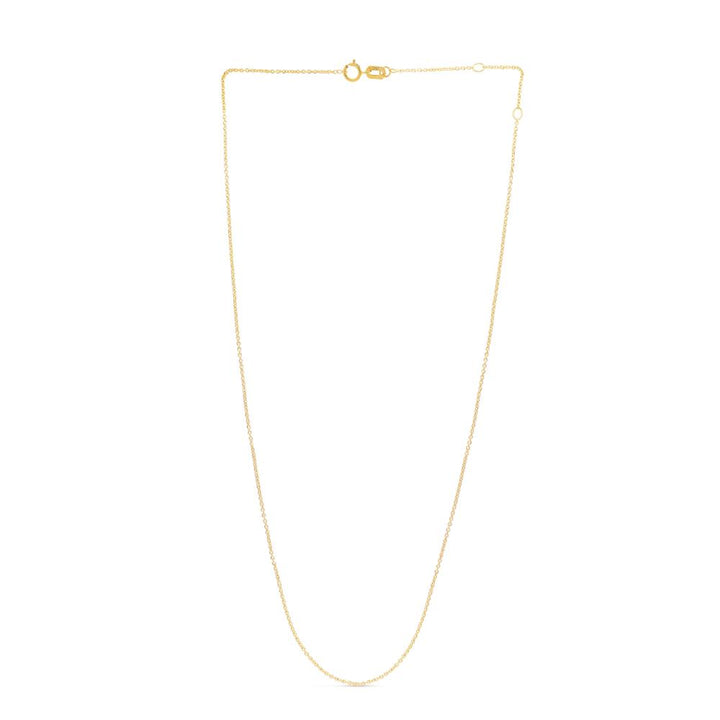 14K Gold 0.97mm Double Extendable Cable Chain