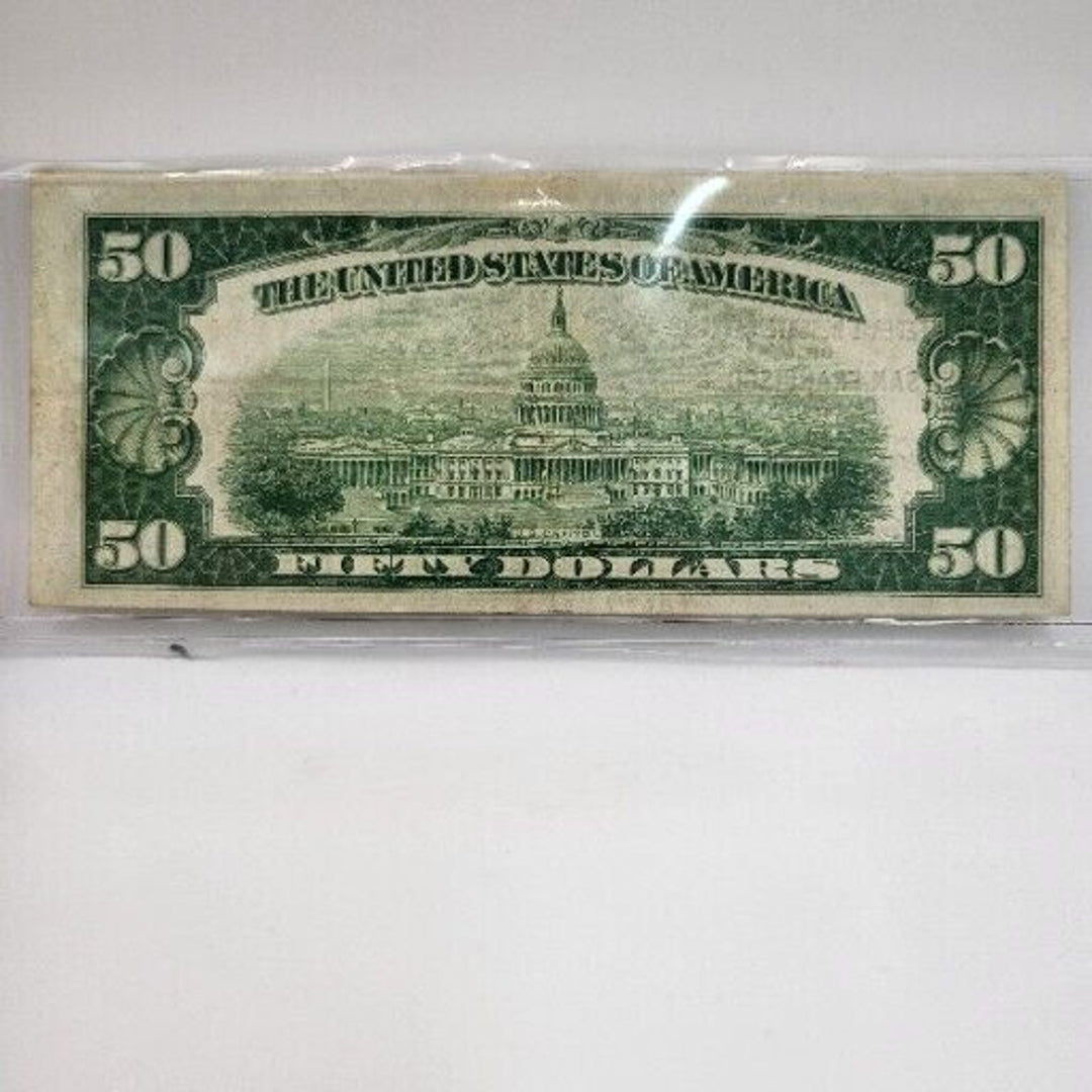 1929 $50 CURRENCY BANK NOTE THE FEDERAL RESERVE BANK of SAN FRANCISCO CA.