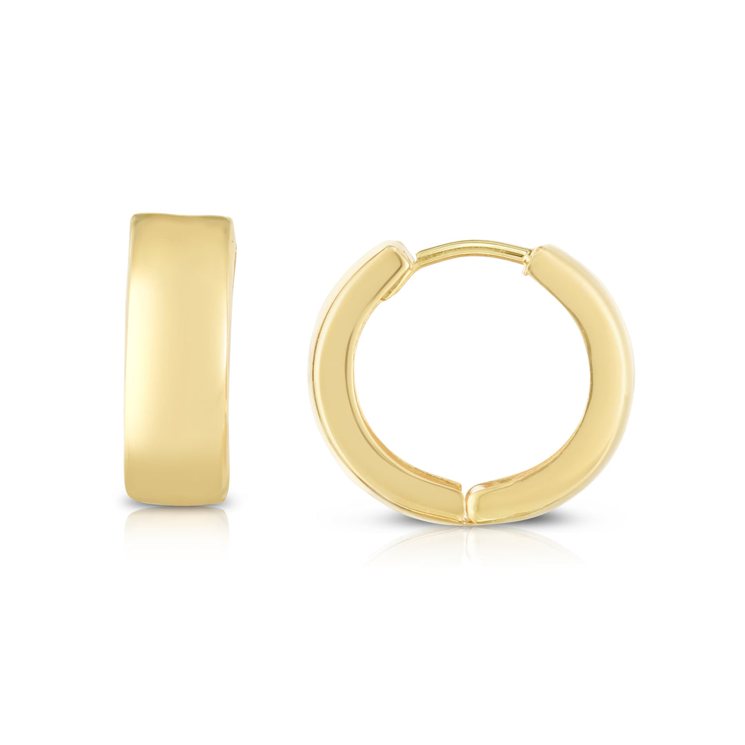 14K Gold Polished Huggie Earrings