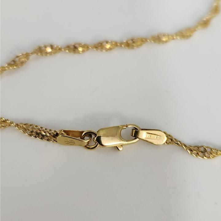 14k Yellow Gold Diamond-Cut Rope Chain Necklace Twisted Textured Design 18"