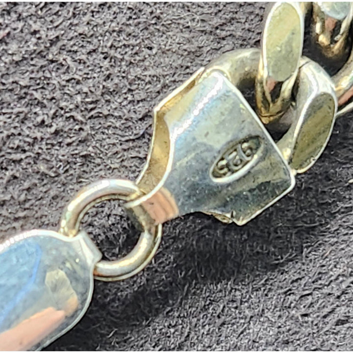 Solid Sterling Silver 925 Light Gold-Plated Curb Link Chain Necklace - 63.8g