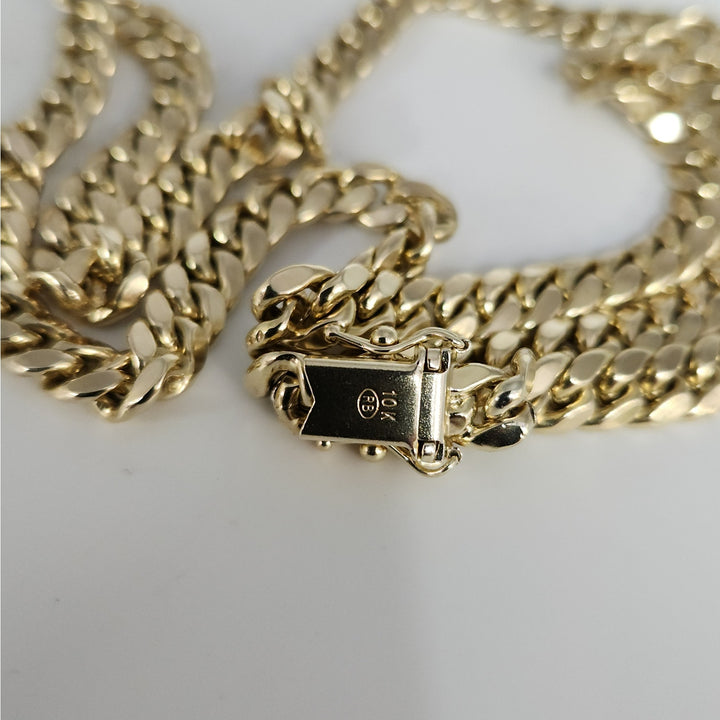 10k Yellow Gold 6.5MM Cuban Link Chain Necklace 22"