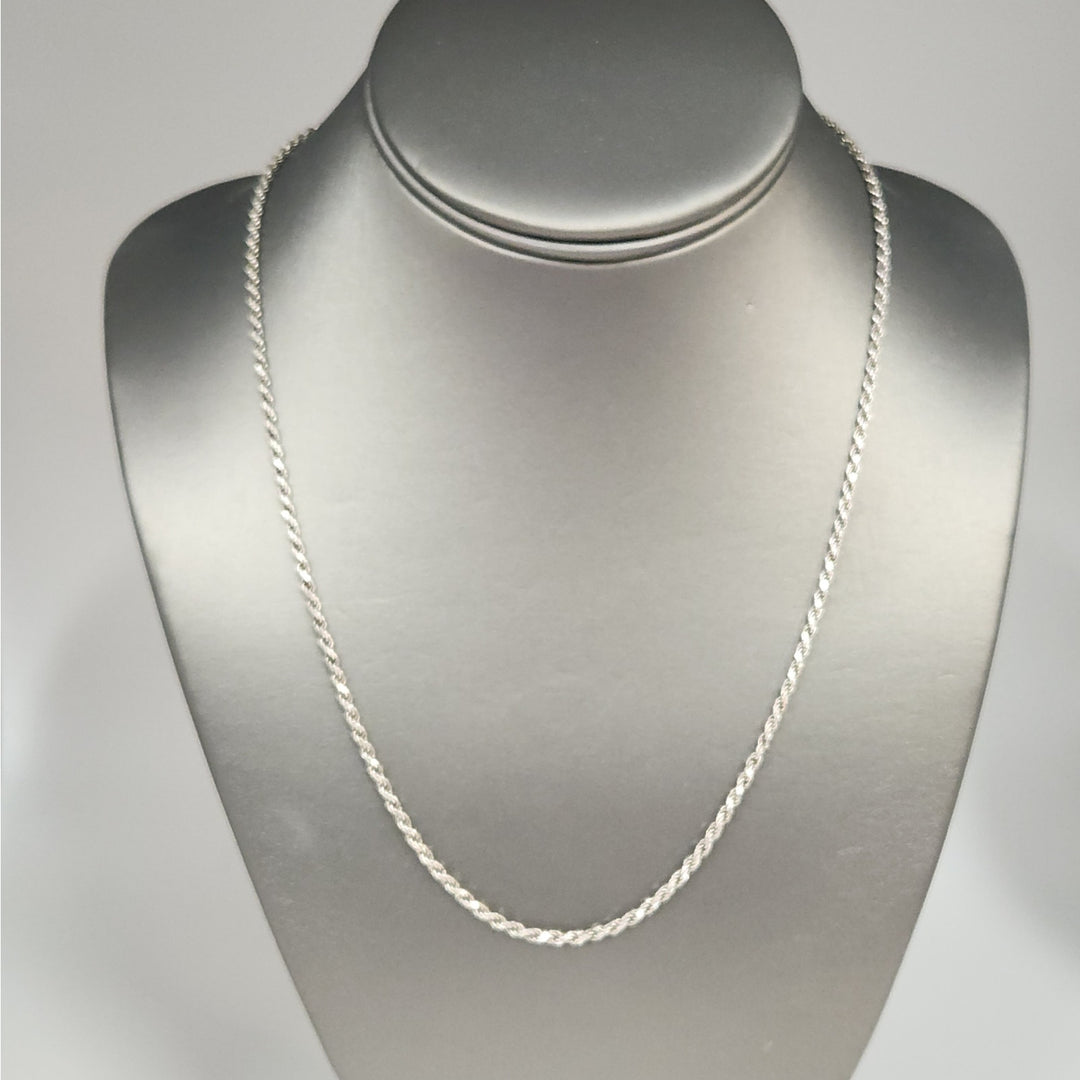 925 Sterling silver Rope Chain Necklace 20 "