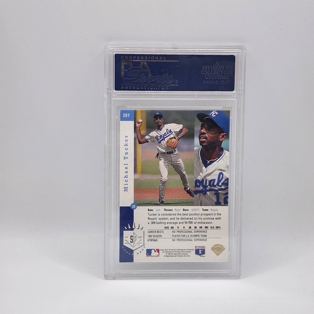 1993 SP Michael Tucker FOIL Premier Prospects #287 Kansas City Royals PSA 8 NM