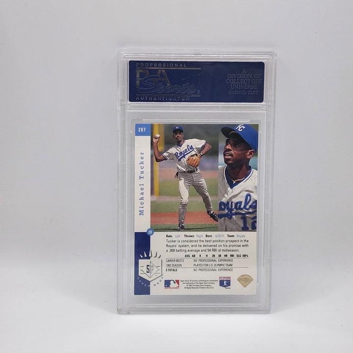 1993 SP Michael Tucker FOIL Premier Prospects #287 Kansas City Royals PSA 8 NM