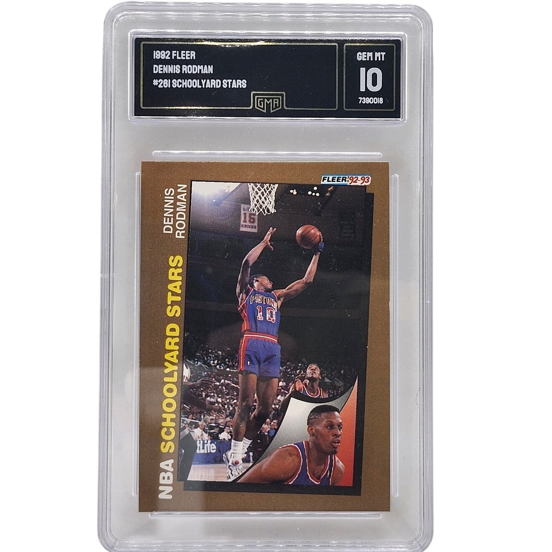 1992 Fleer Schoolyard Stars Dennis Rodman #261 Pistons GMA 10 Gem Mint Card