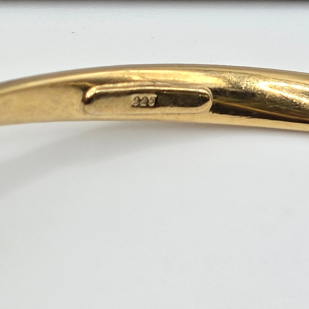 925 Sterling Silver Gold Plated Wavy Bangle Bracelet 4.8g