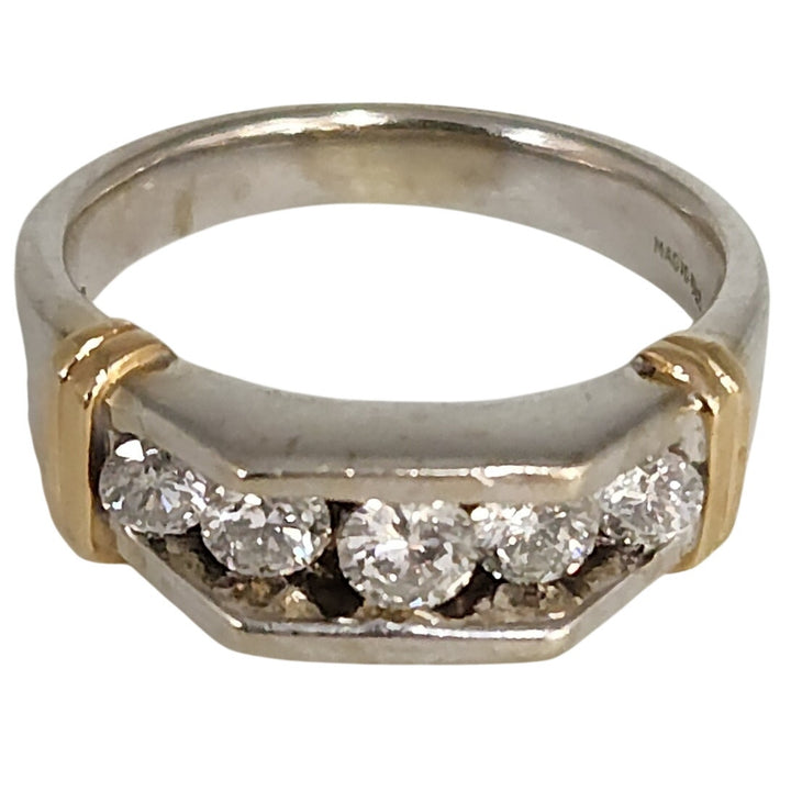14k Two Tone Gold Diamond Ring Size 10.25